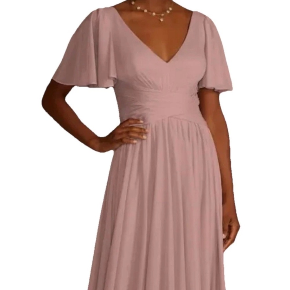 Celebrate Women’s Quartz Wedding Bridesmaid Dress W/Flutter Sleeve Full Skirt 14 - Picture 2 of 16